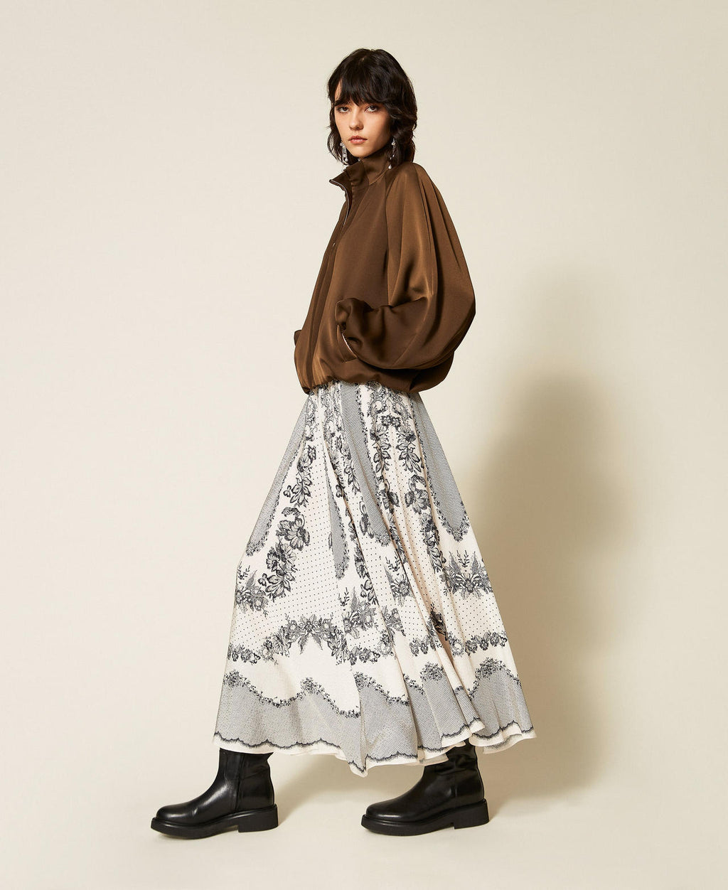 Twinset 262TP2132 - Giacca balloon in envers satin