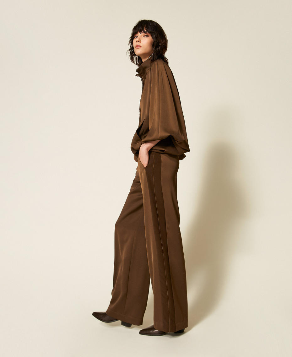 Twinset 262TP2133 - Pantaloni a palazzo in envers satin