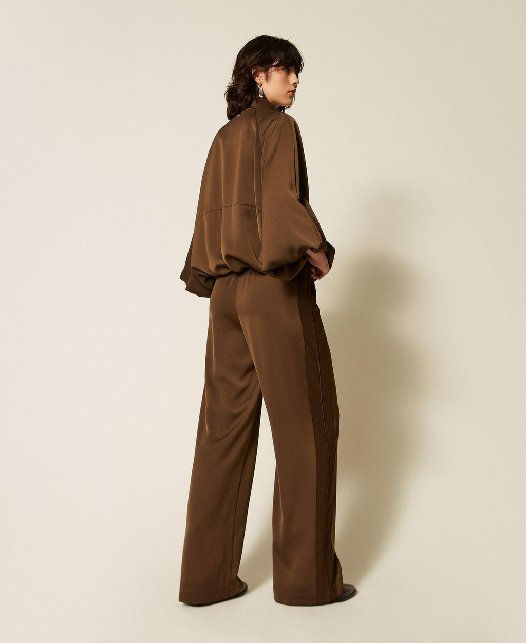 Twinset 262TP2133 - Pantaloni a palazzo in envers satin