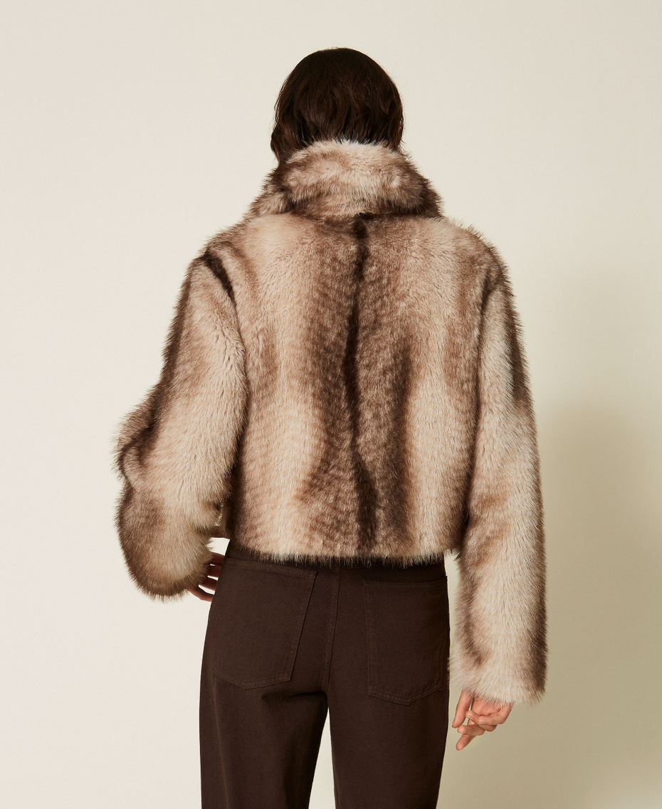 Twinset 262TP2240 - Giacca in faux fur a stampa sfumata