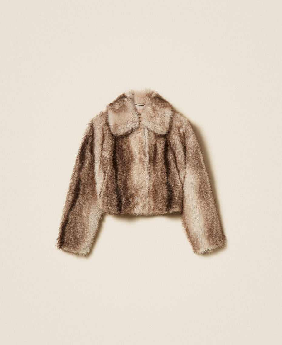 Twinset 262TP2240 - Giacca in faux fur a stampa sfumata