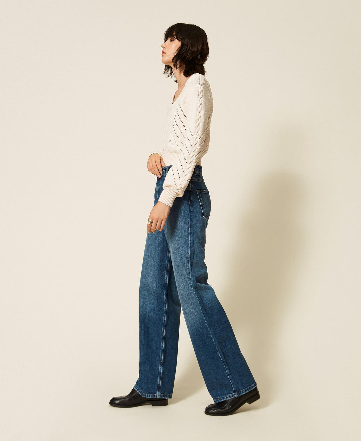 Twinset 262TP2590 - Jeans wide leg con cinque tasche