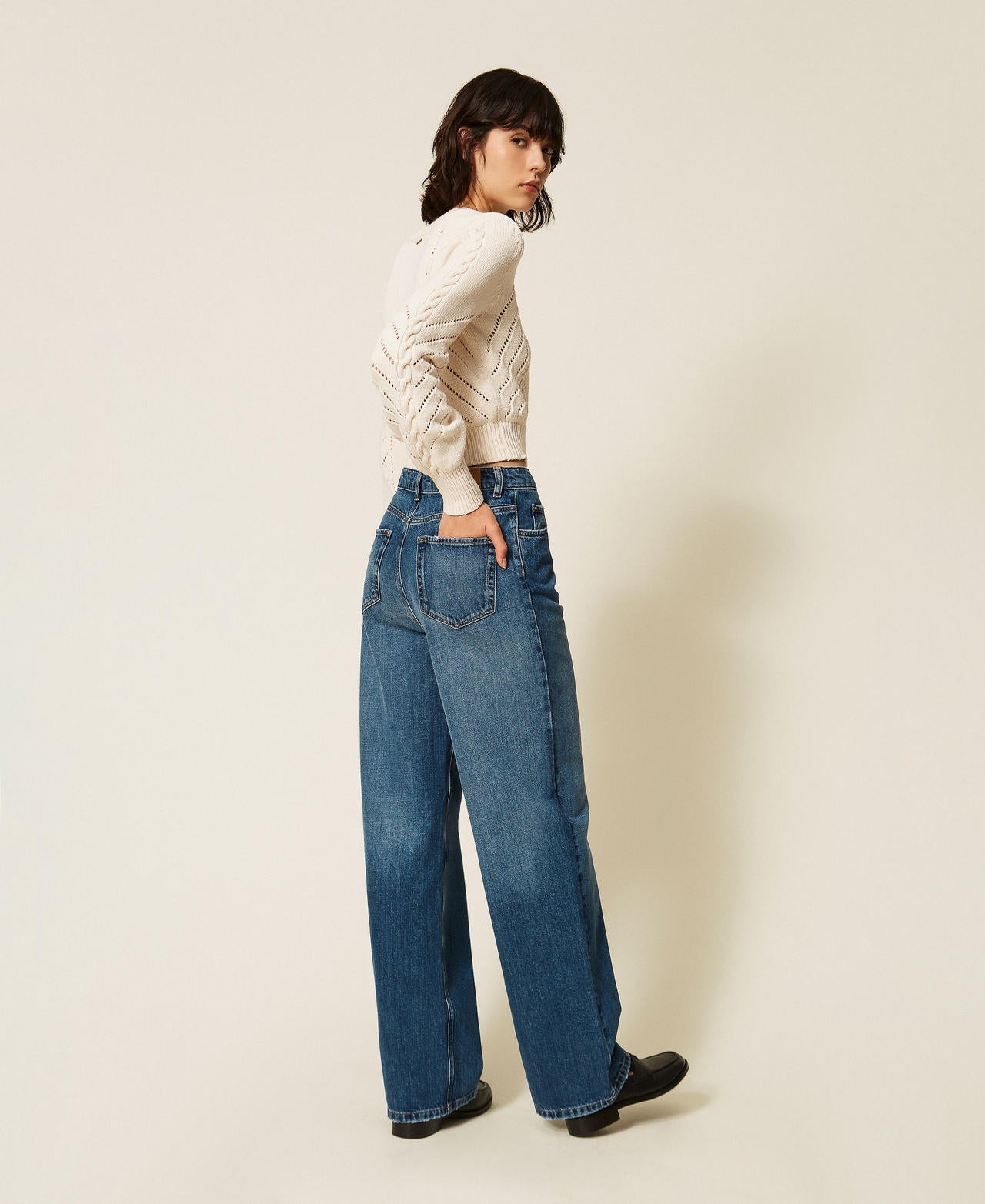 Twinset 262TP2590 - Jeans wide leg con cinque tasche