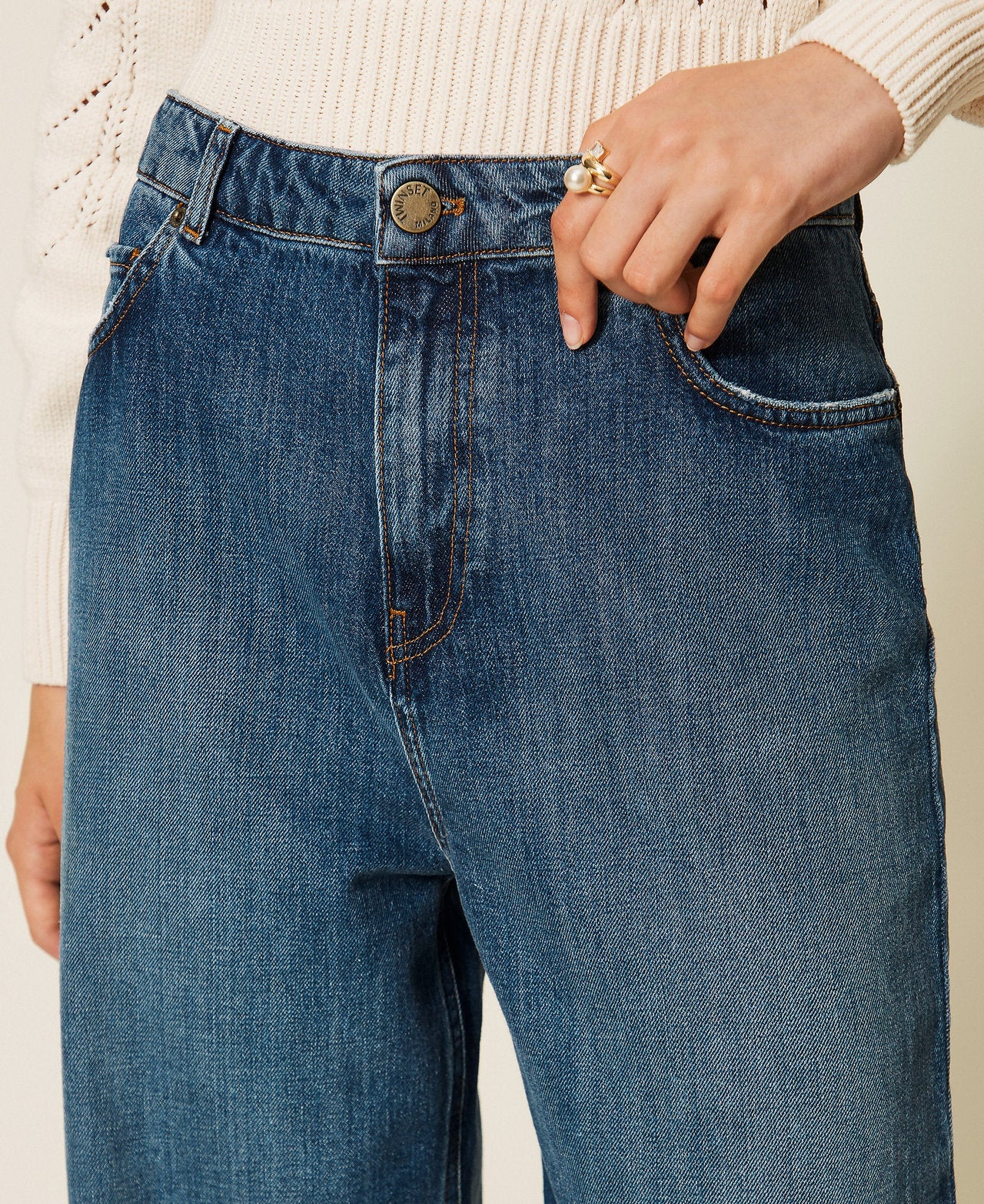 Twinset 262TP2590 - Jeans wide leg con cinque tasche