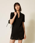 Twinset 262TP2671 - Abito corto con ricamo sangallo