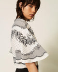 Twinset 262TP267A - Blusa in raso jacquard a fiori e pois