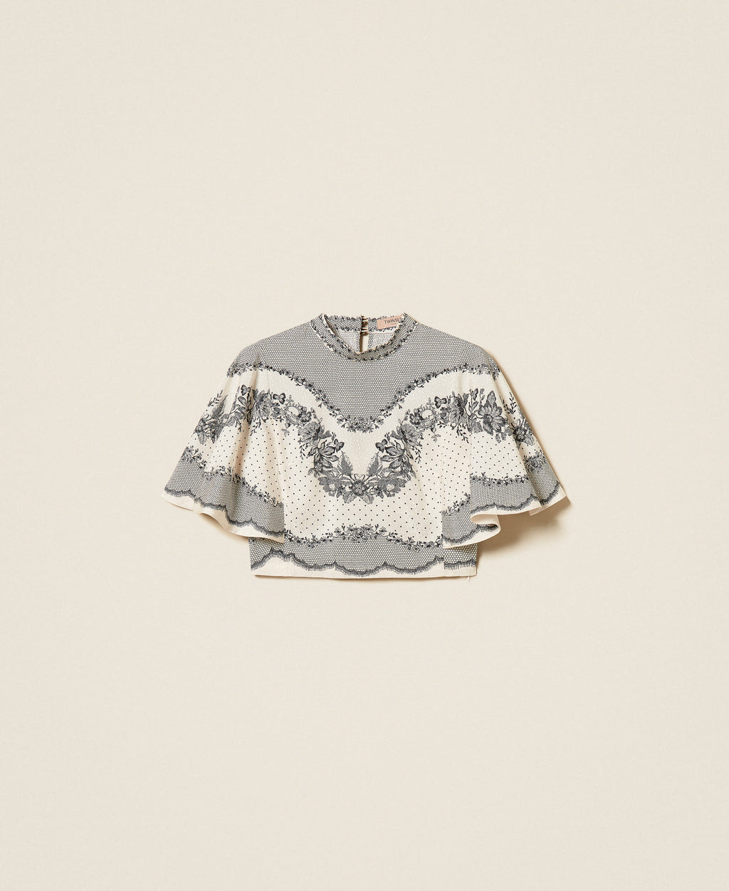 Twinset 262TP267A - Blusa in raso jacquard a fiori e pois