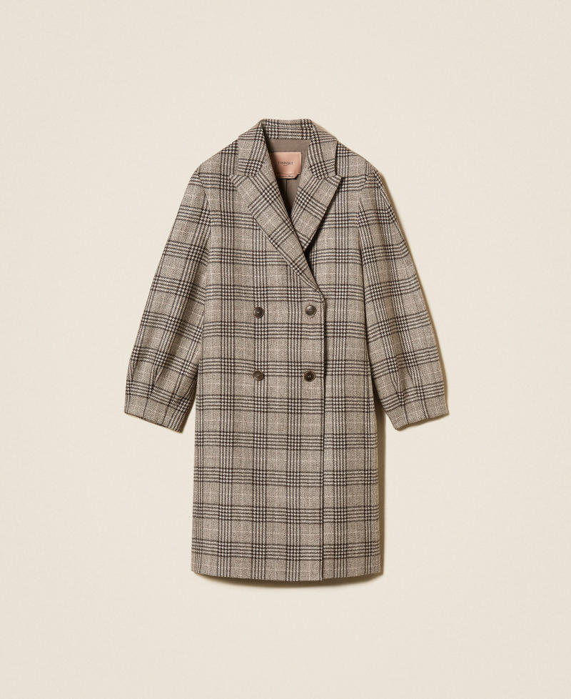 Twinset 262TP2740 - Cappotto in panno check con paillettes