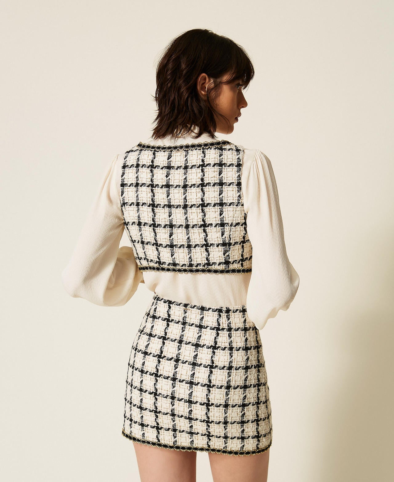 Twinset 262TP2751 - Minigonna bouclé a fantasia check