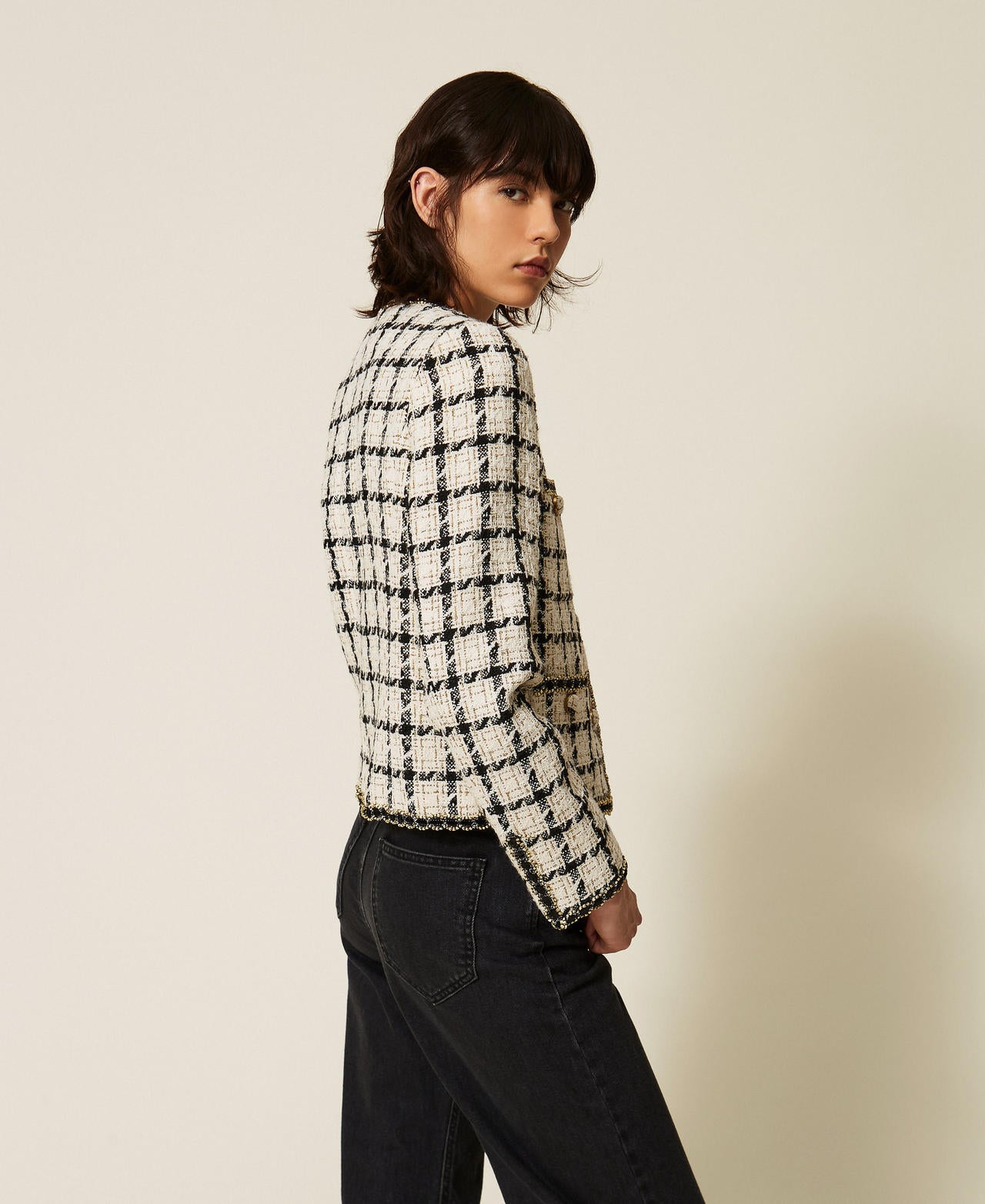 Twinset 262TP2752 - Giacca bouclé a fantasia check