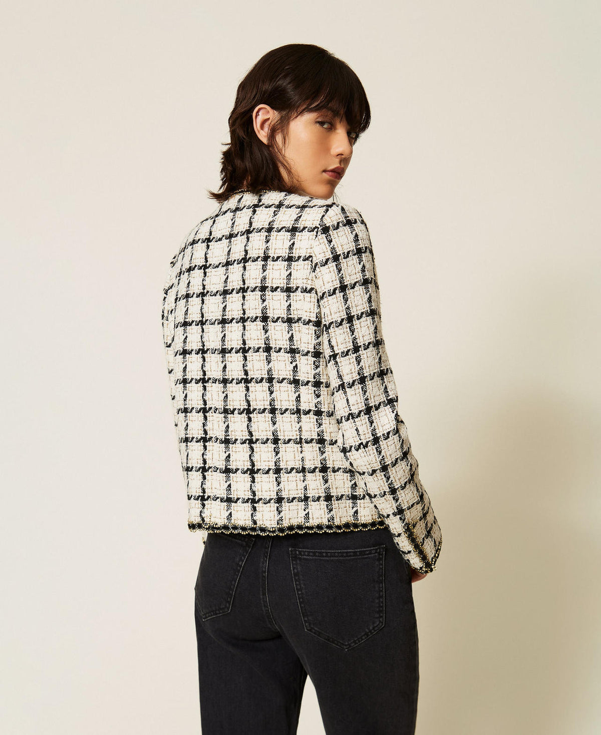 Twinset 262TP2752 - Giacca bouclé a fantasia check