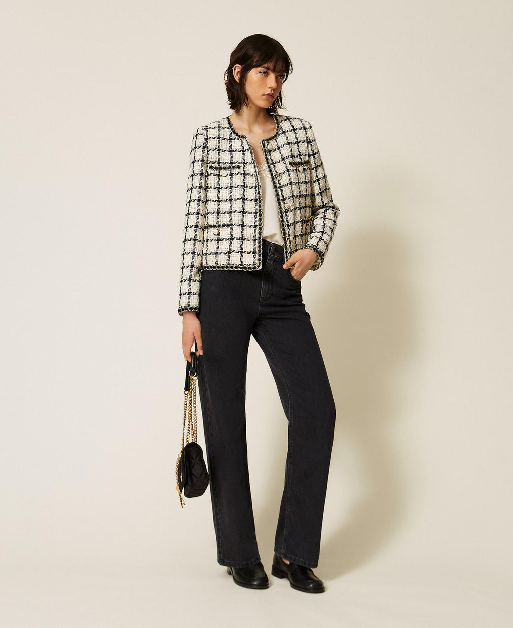 Twinset 262TP2752 - Giacca bouclé a fantasia check