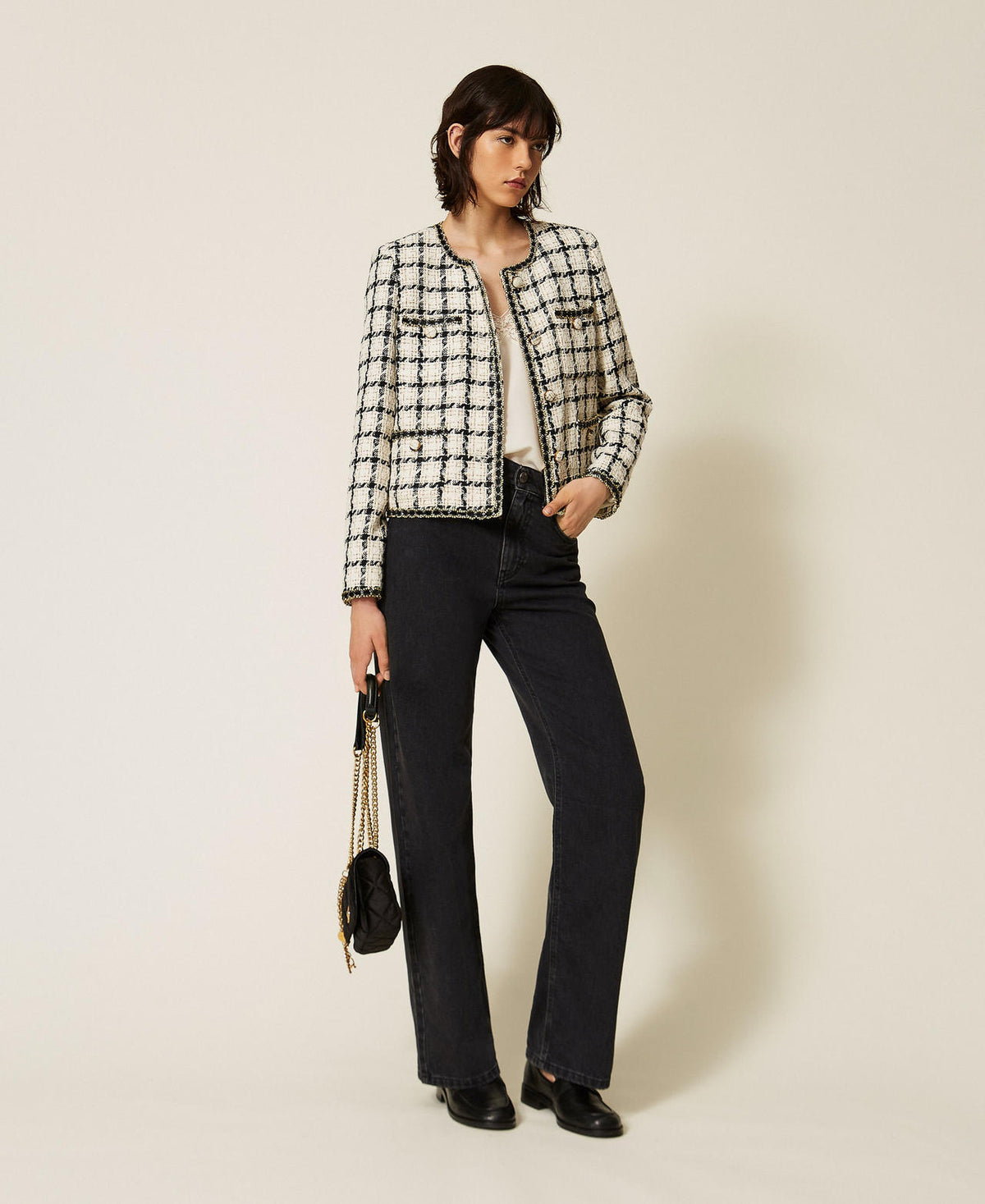 Twinset 262TP2752 - Giacca bouclé a fantasia check