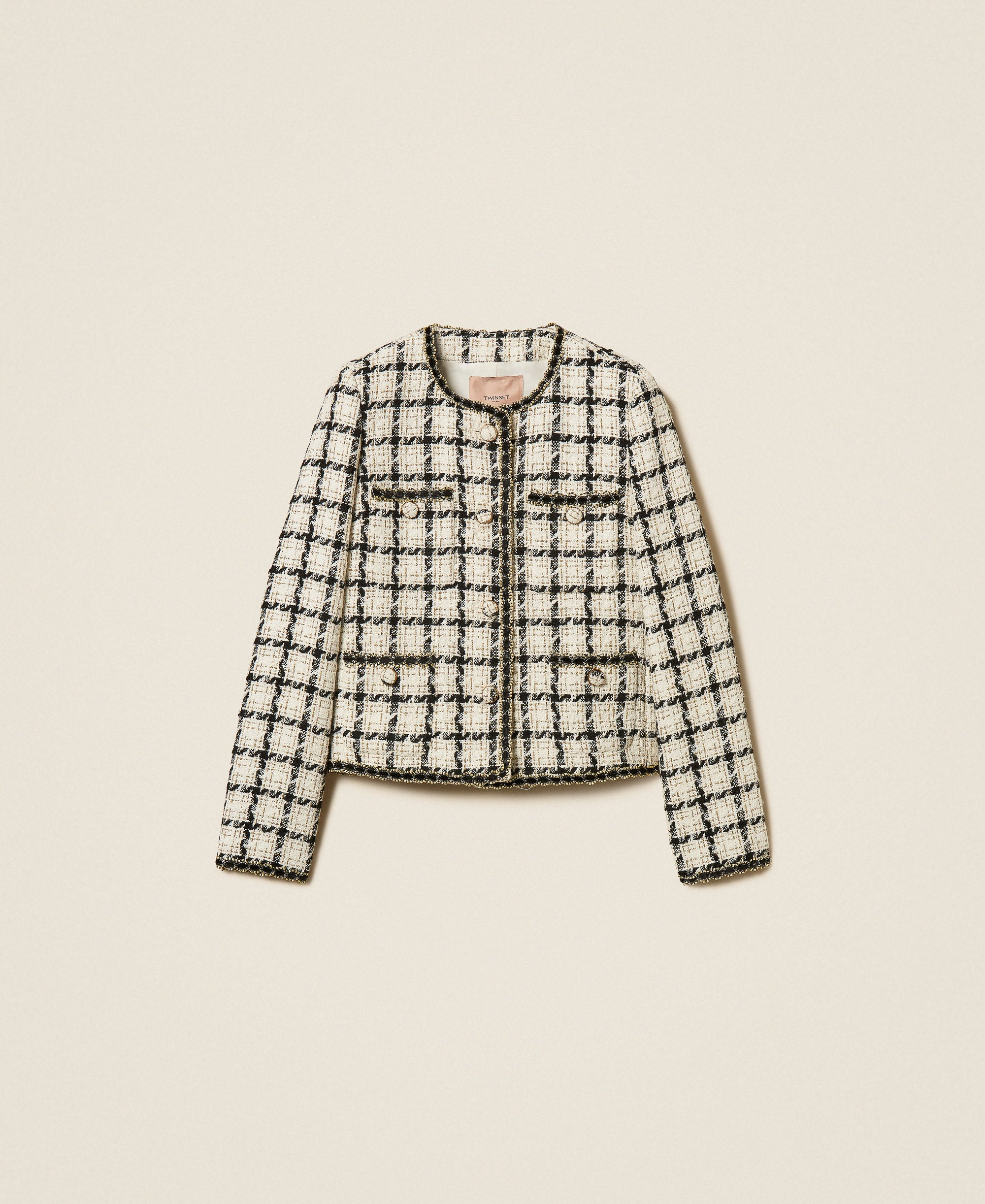 Twinset 262TP2752 - Giacca bouclé a fantasia check