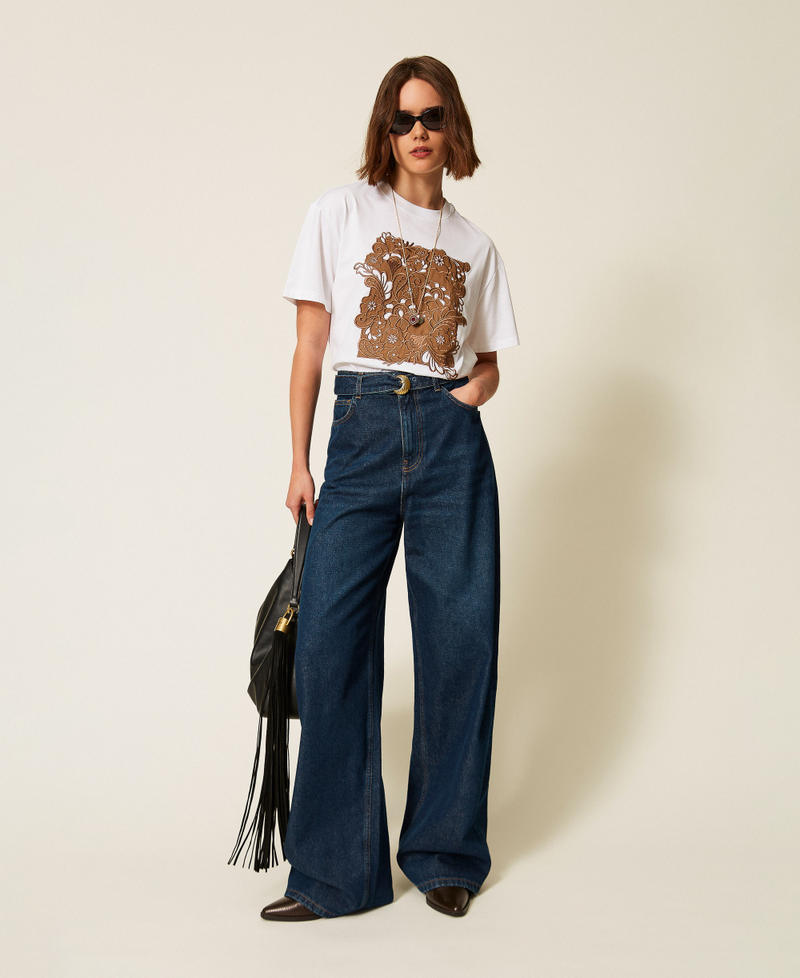Twinset 262TP2760 - T-shirt regular con ricamo patch
