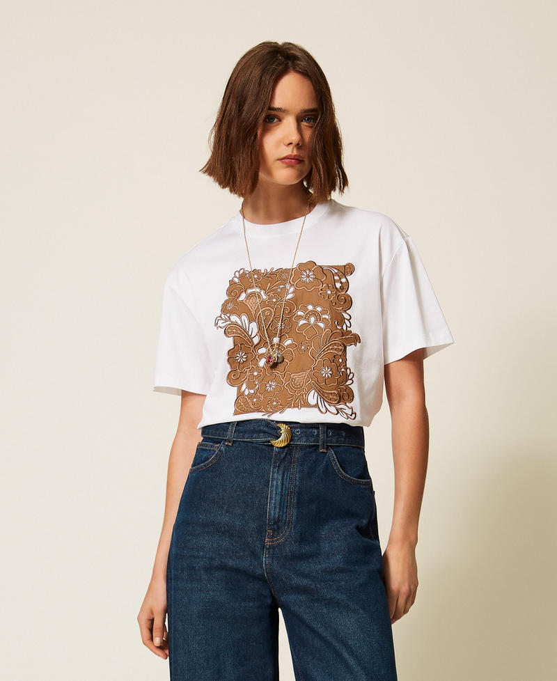 Twinset 262TP2760 - T-shirt regular con ricamo patch