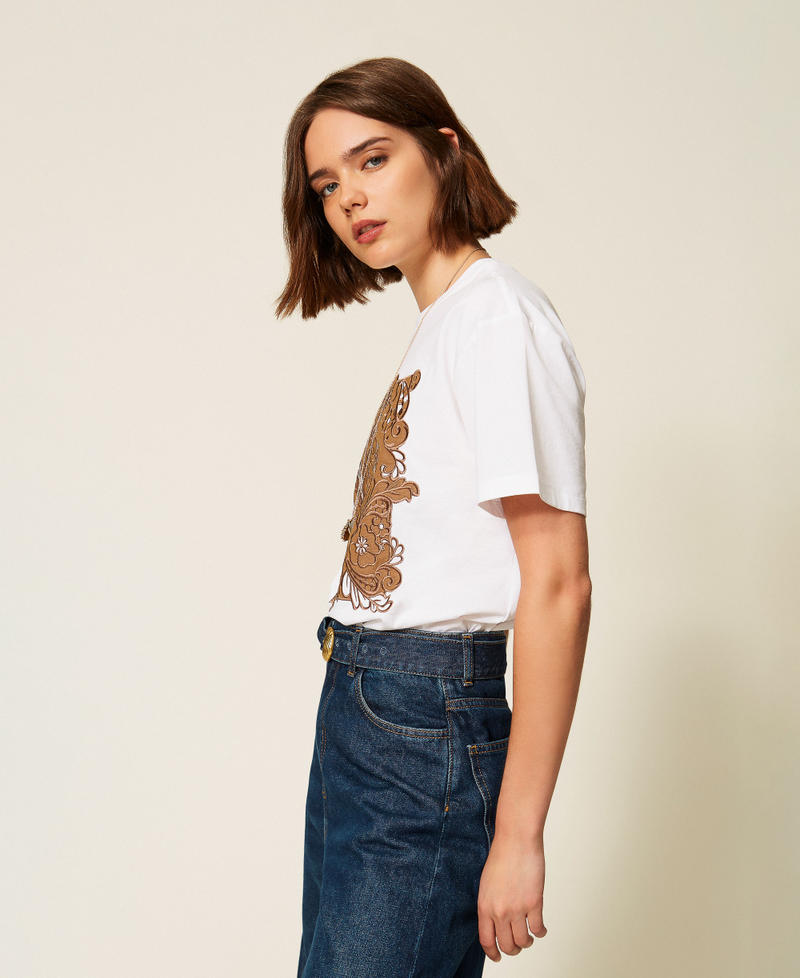 Twinset 262TP2760 - T-shirt regular con ricamo patch