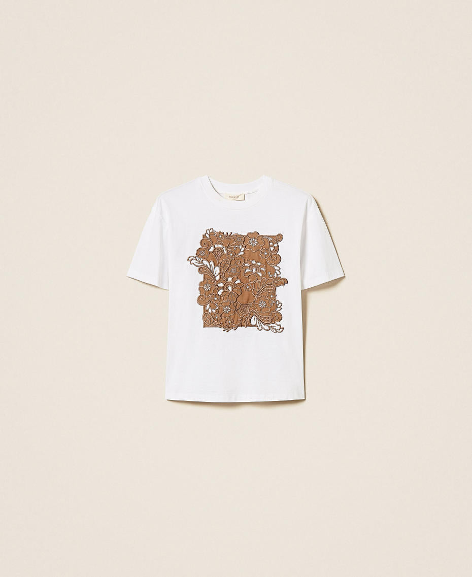Twinset 262TP2760 - T-shirt regular con ricamo patch