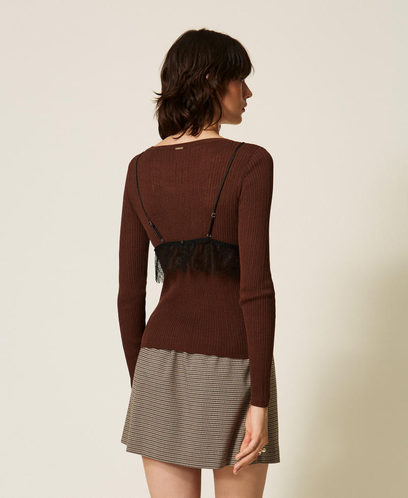 Twinset 262TP3010 - Maglia misto seta con top