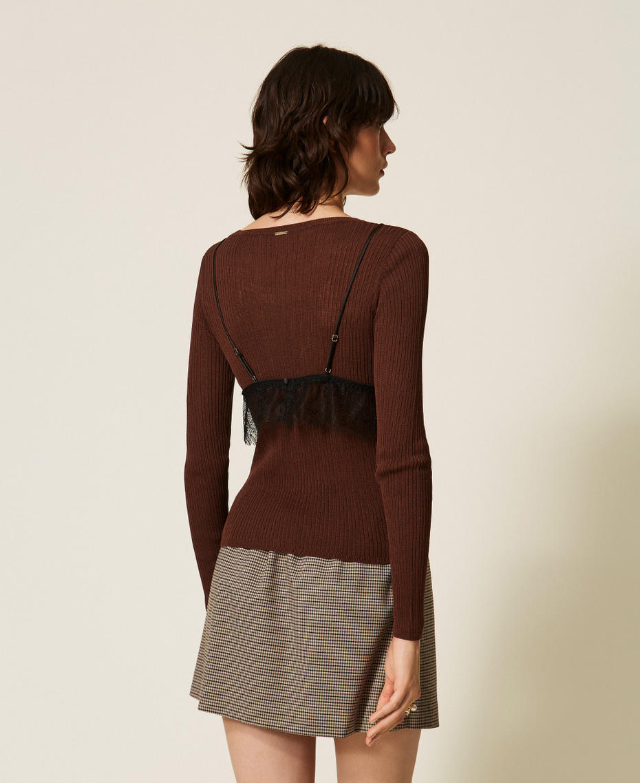 Twinset 262TP3010 - Maglia misto seta con top