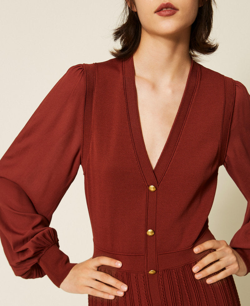 Twinset 262TP3082 - Abito lungo trompe-l'œil in maglia
