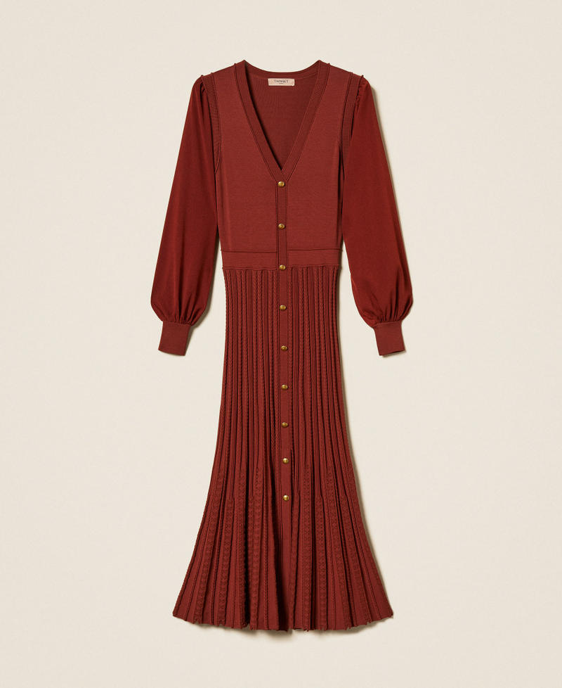 Twinset 262TP3082 - Abito lungo trompe-l'œil in maglia