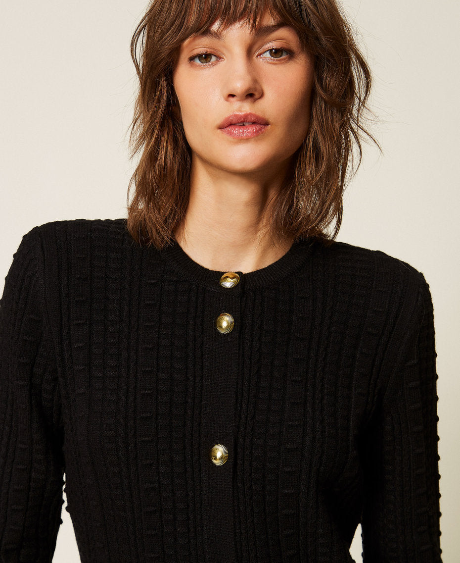 Twinset 262TP3100 - Abito-cardigan corto con bottoni in metallo