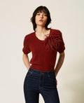 Twinset 262TP3260 - Maglia in misto angora con spilla