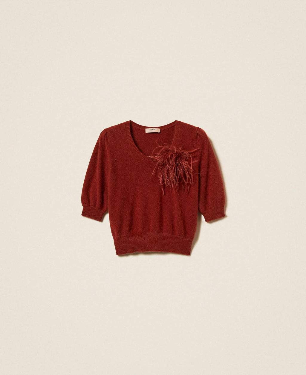 Twinset 262TP3260 - Maglia in misto angora con spilla