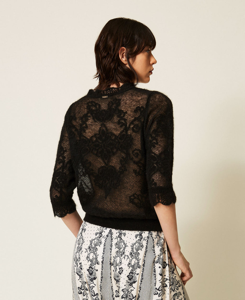 Twinset 262TP3341 - Maglia in misto alpaca jacquard