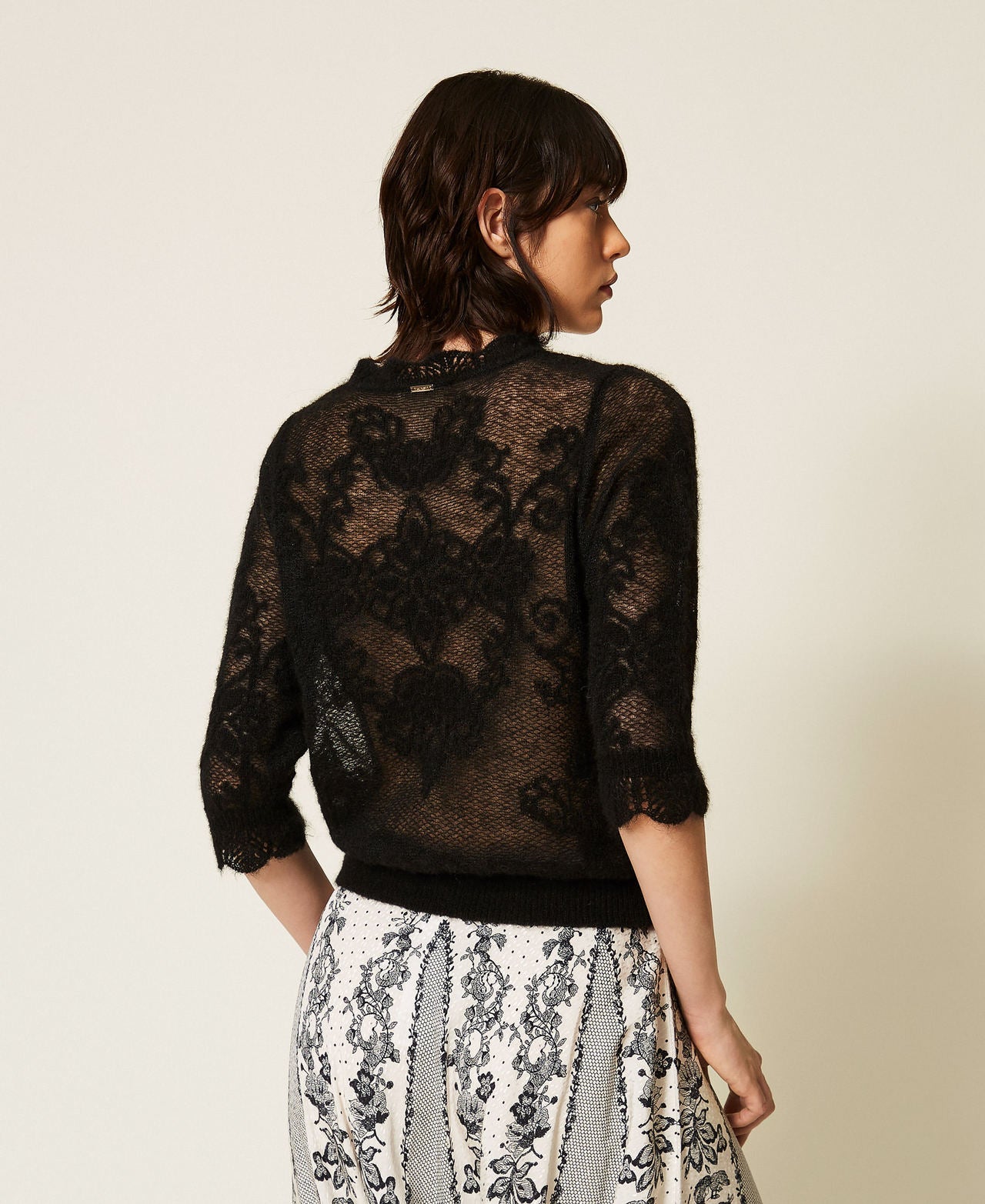 Twinset 262TP3341 - Maglia in misto alpaca jacquard