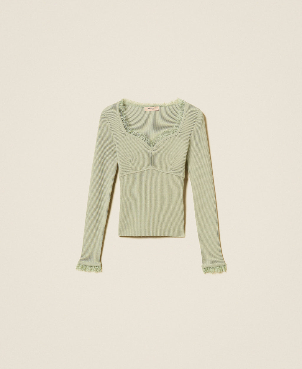 Twinset 262TP3390 - Maglia fitted con pizzo