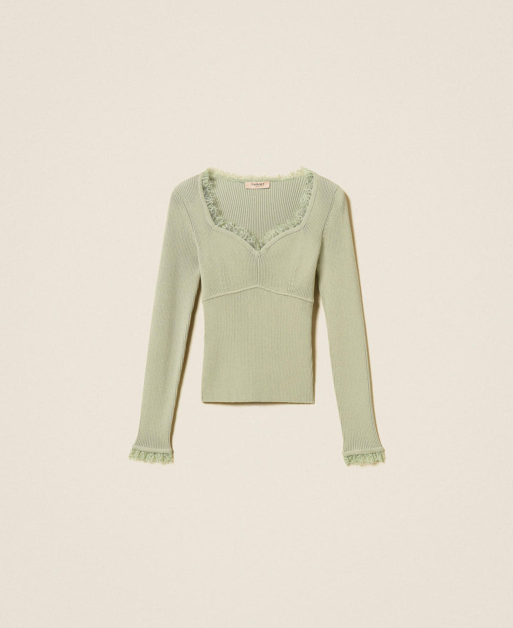Twinset 262TP3390 - Maglia fitted con pizzo