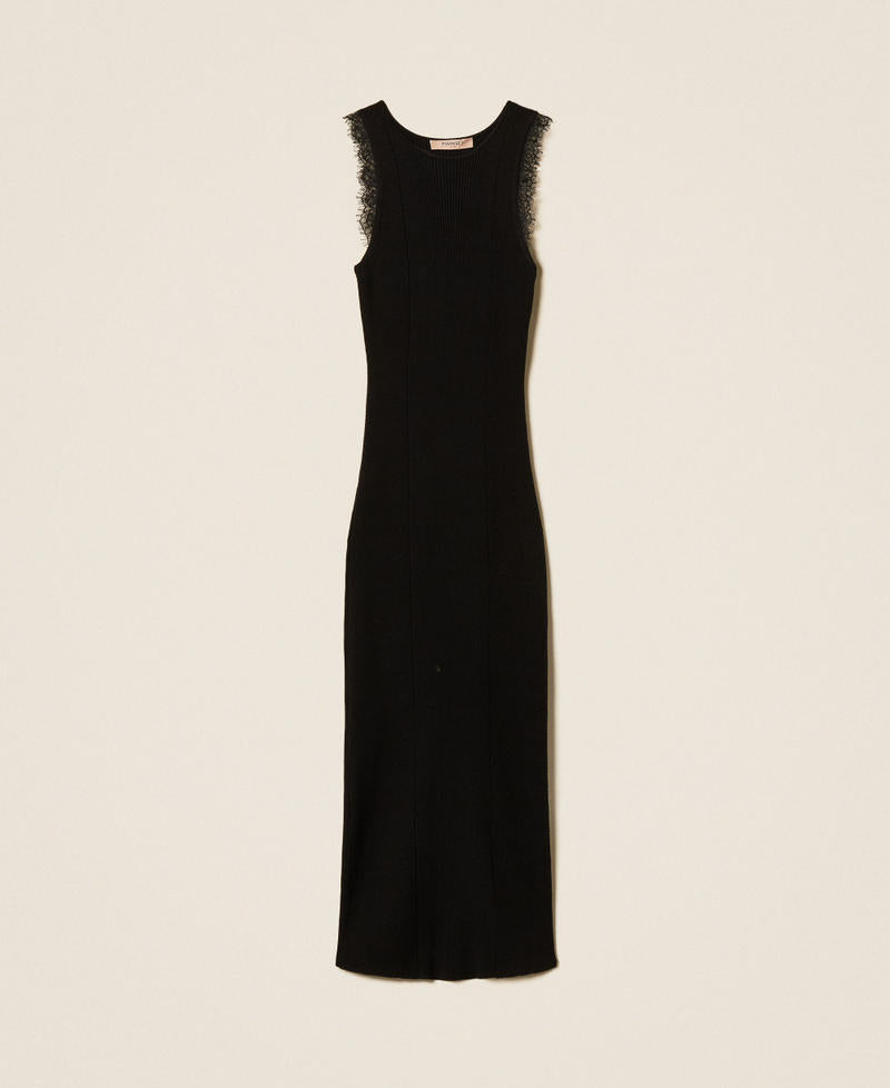 Twinset 262TP3393 - Abito longuette in maglia con pizzo