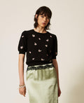 Twinset 262TP3460 - Maglia in misto lana con ricamo floreale