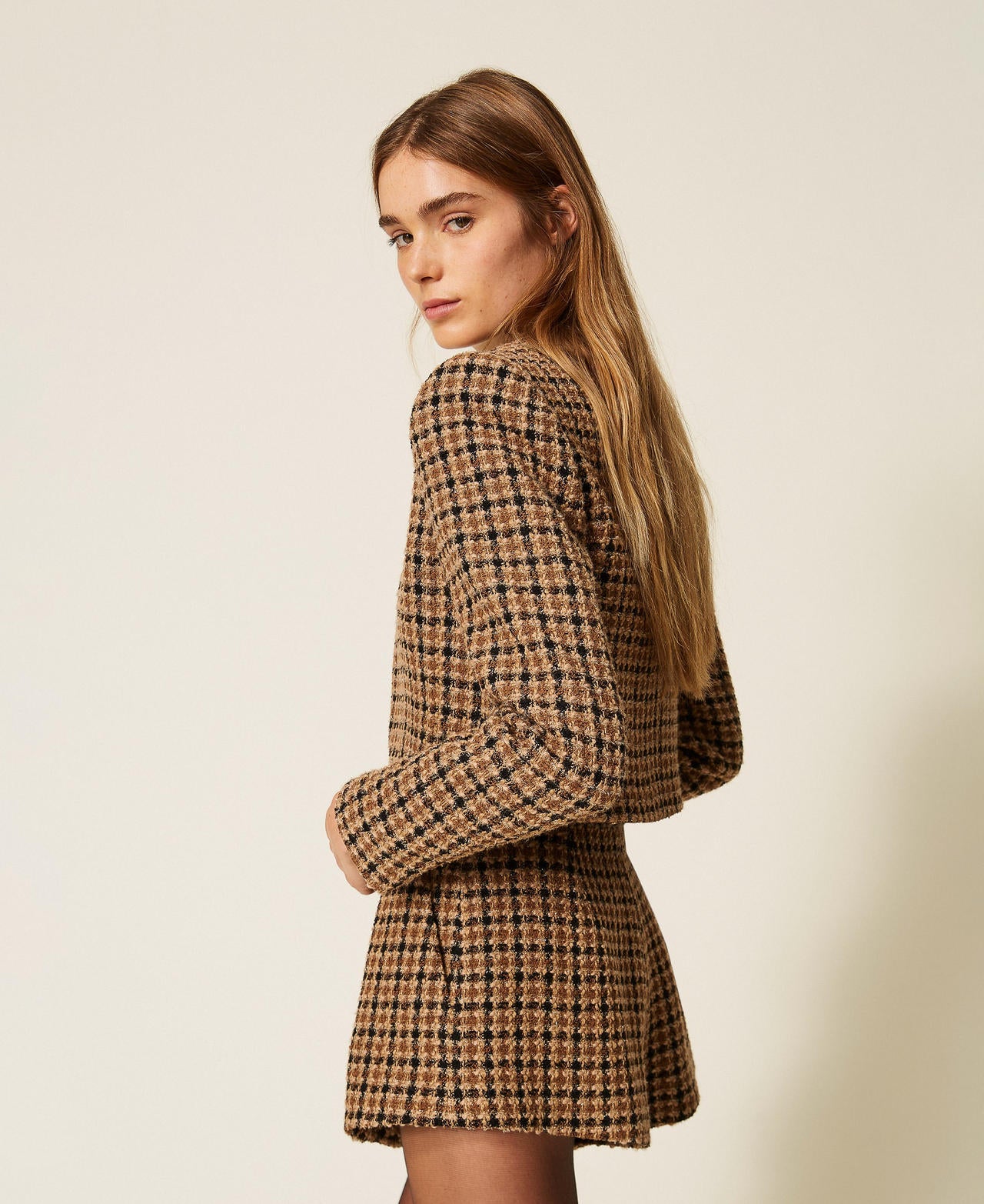 Twinset 262TT2130 - Giacca spencer in bouclé check