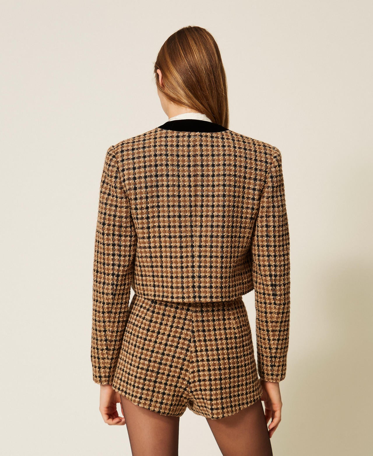 Twinset 262TT2130 - Giacca spencer in bouclé check