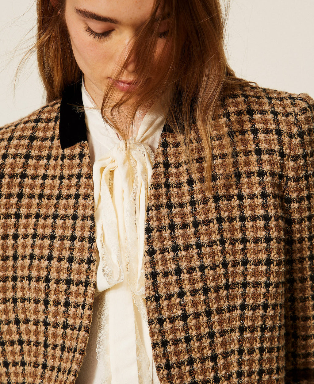 Twinset 262TT2130 - Giacca spencer in bouclé check