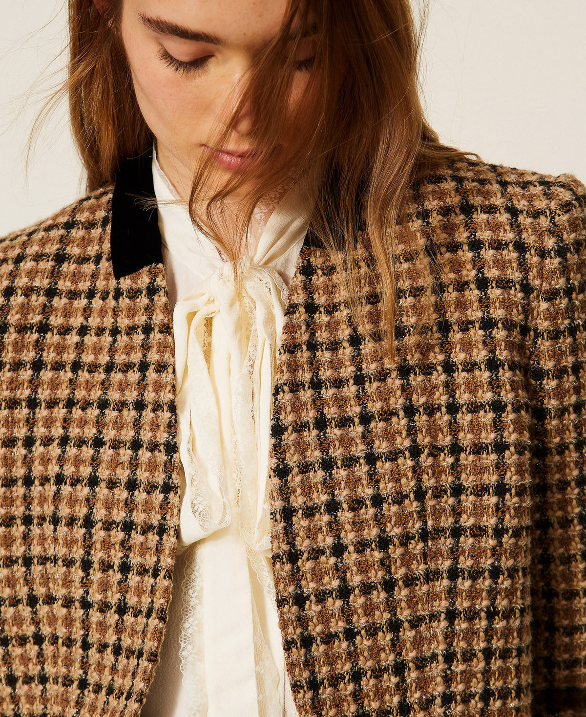 Twinset 262TT2130 - Giacca spencer in bouclé check