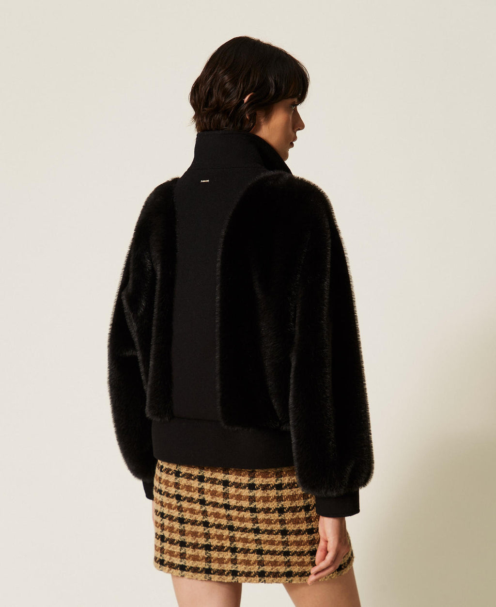 Twinset 262TT2180 - Bomber in faux fur e panno