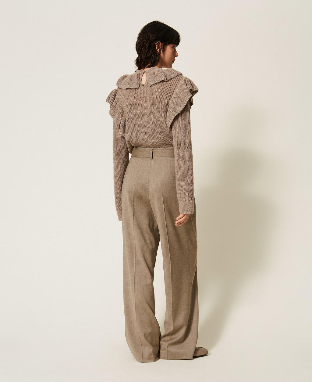 Twinset 262TT2220 - Pantaloni a palazzo in raso opaco