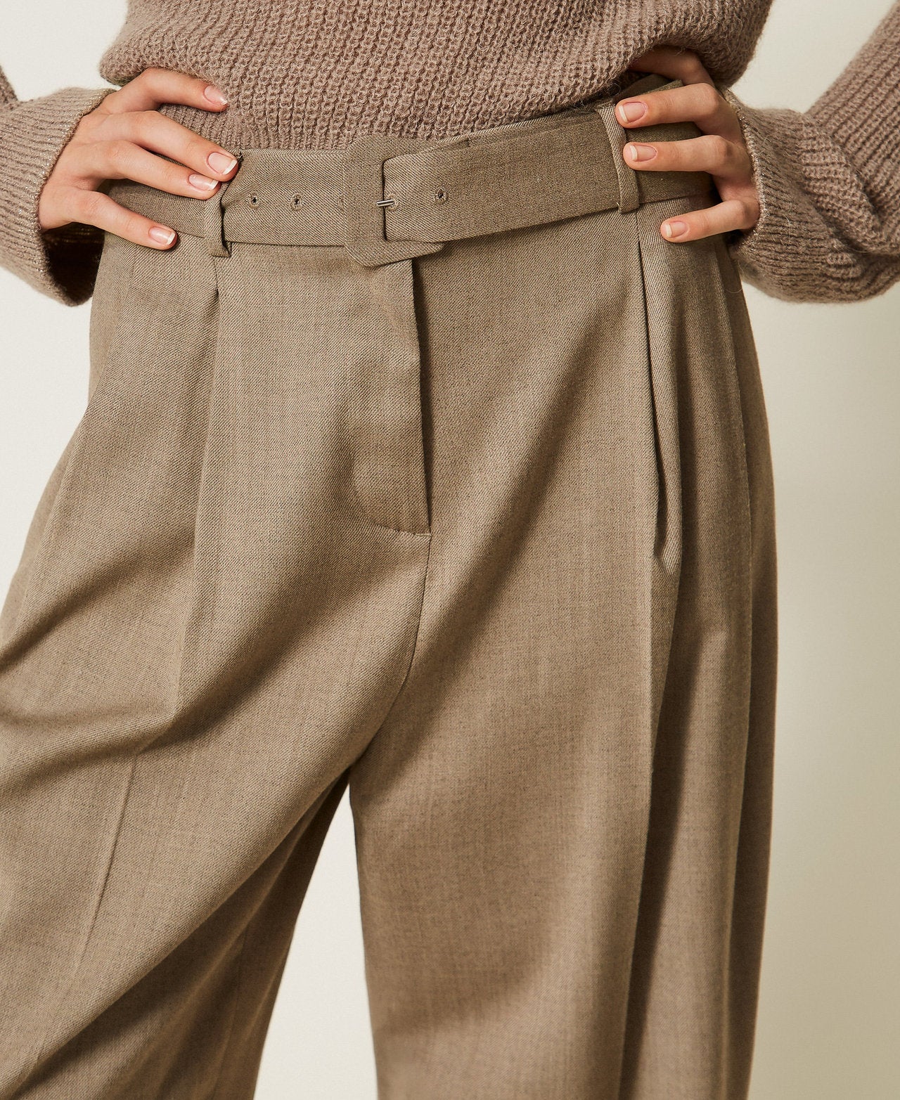Twinset 262TT2220 - Pantaloni a palazzo in raso opaco