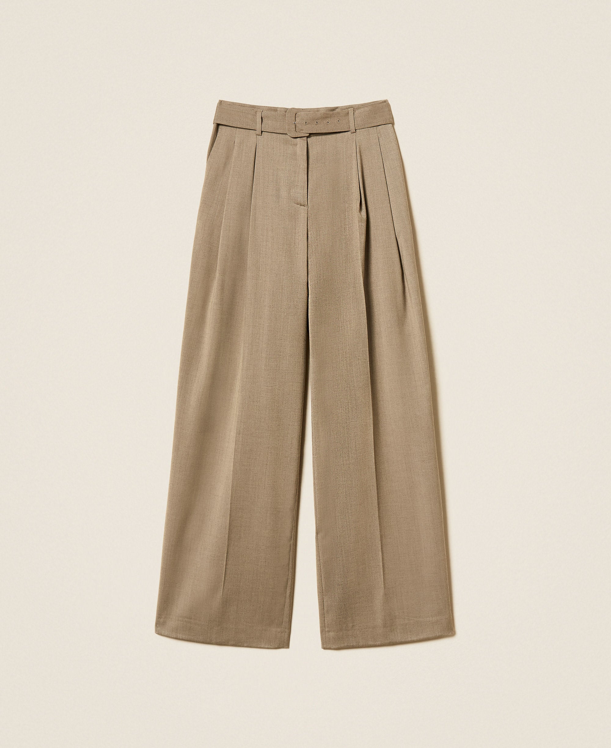 Twinset 262TT2220 - Pantaloni a palazzo in raso opaco