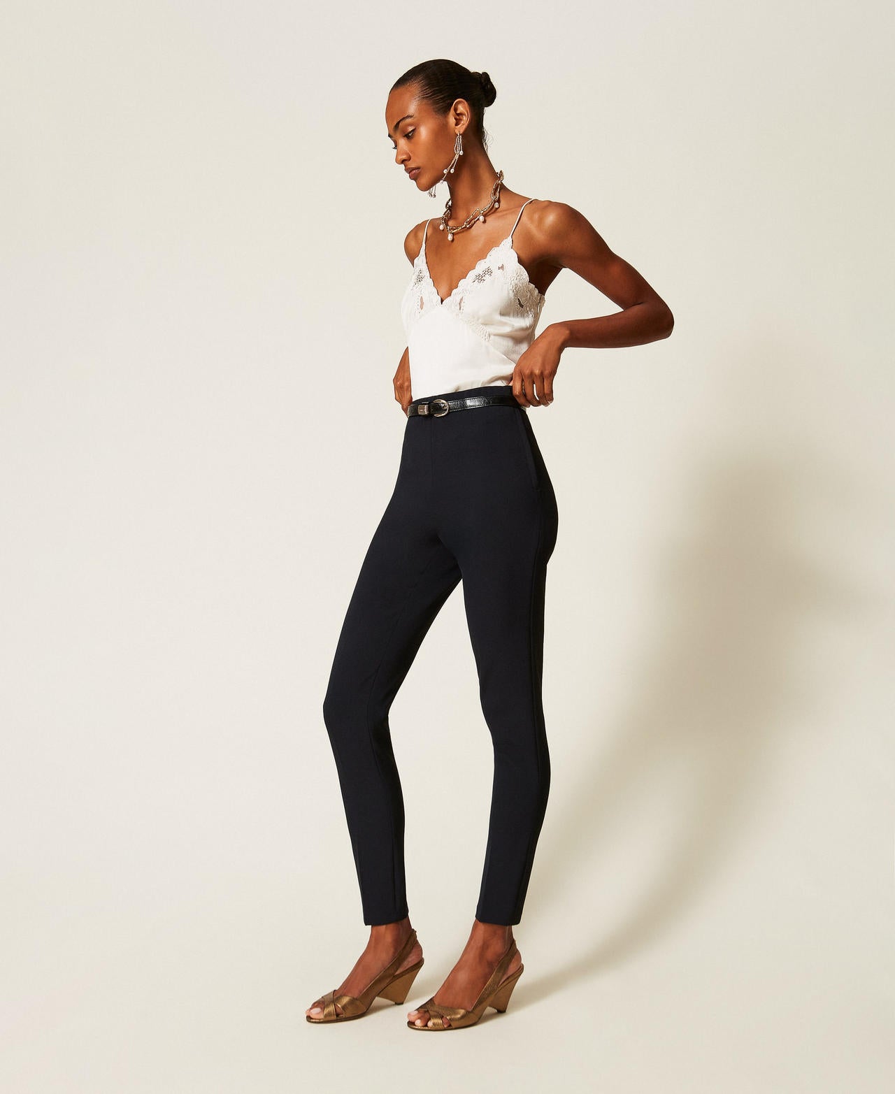 Twinset 262TT2330 - Pantaloni fitted in crêpe