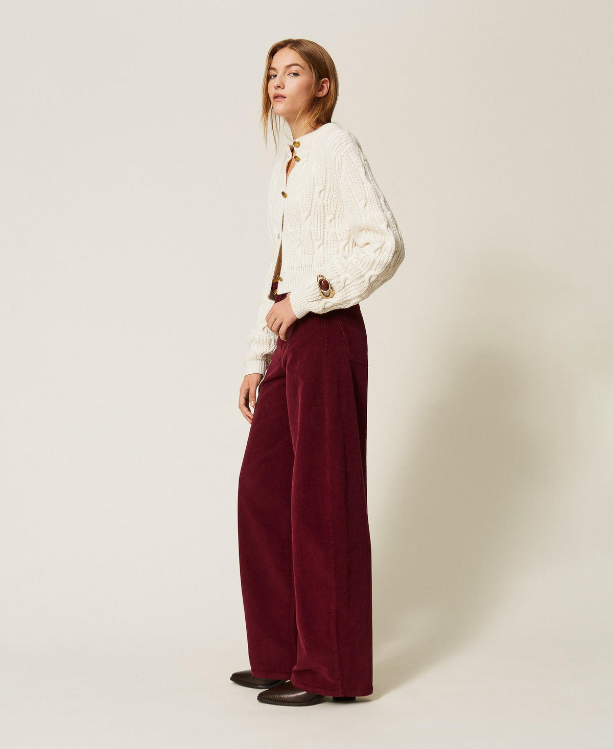 Twinset 262TT2361 - Pantaloni balloon in velluto a costine
