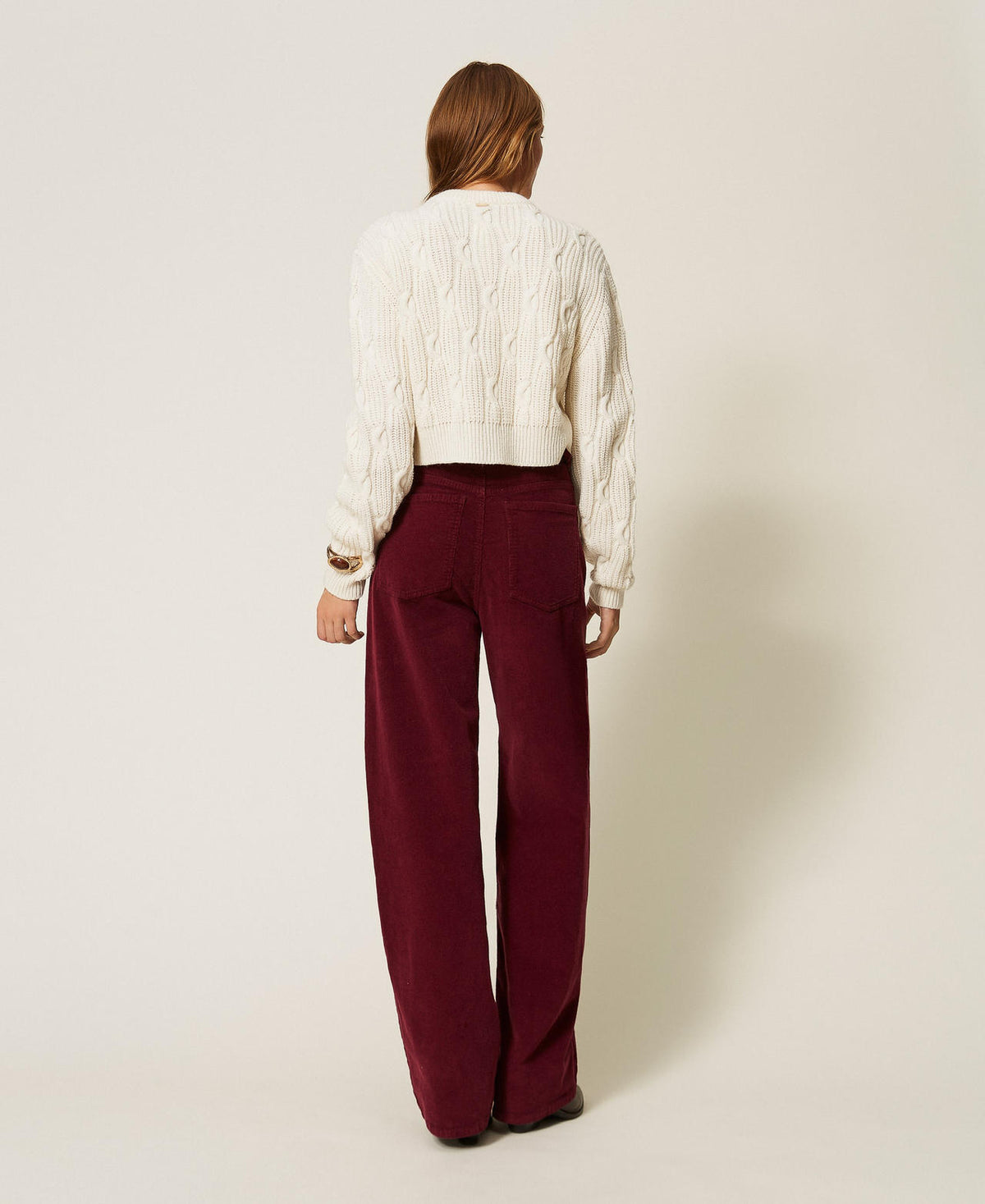 Twinset 262TT2361 - Pantaloni balloon in velluto a costine