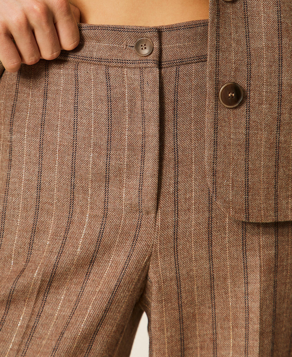 Twinset 262TT2401 - Pantaloni in misto lana gessata