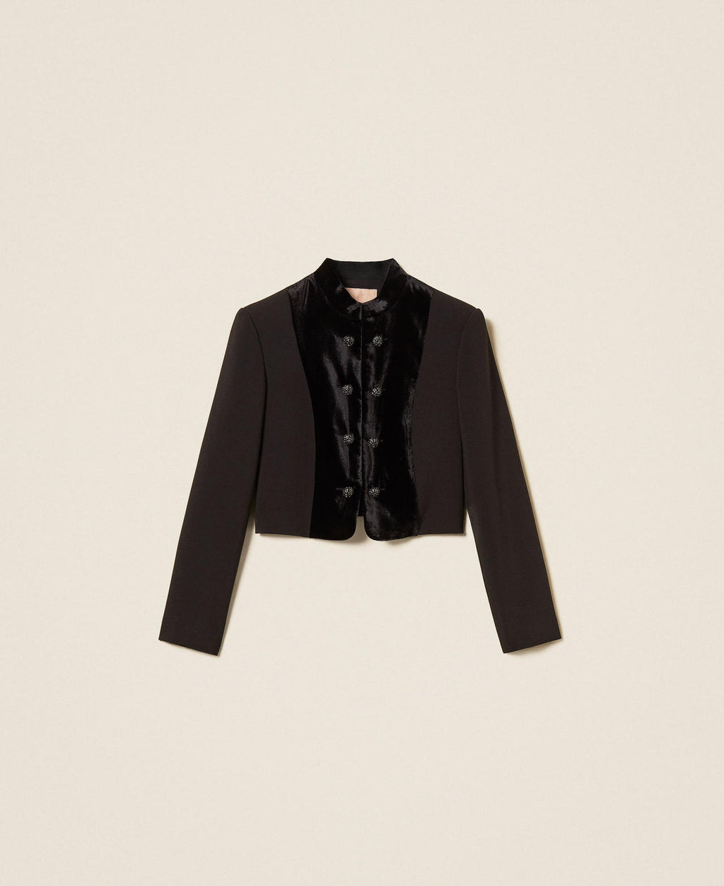 Twinset 262TT2422 - Giacca spencer in crêpe e velluto