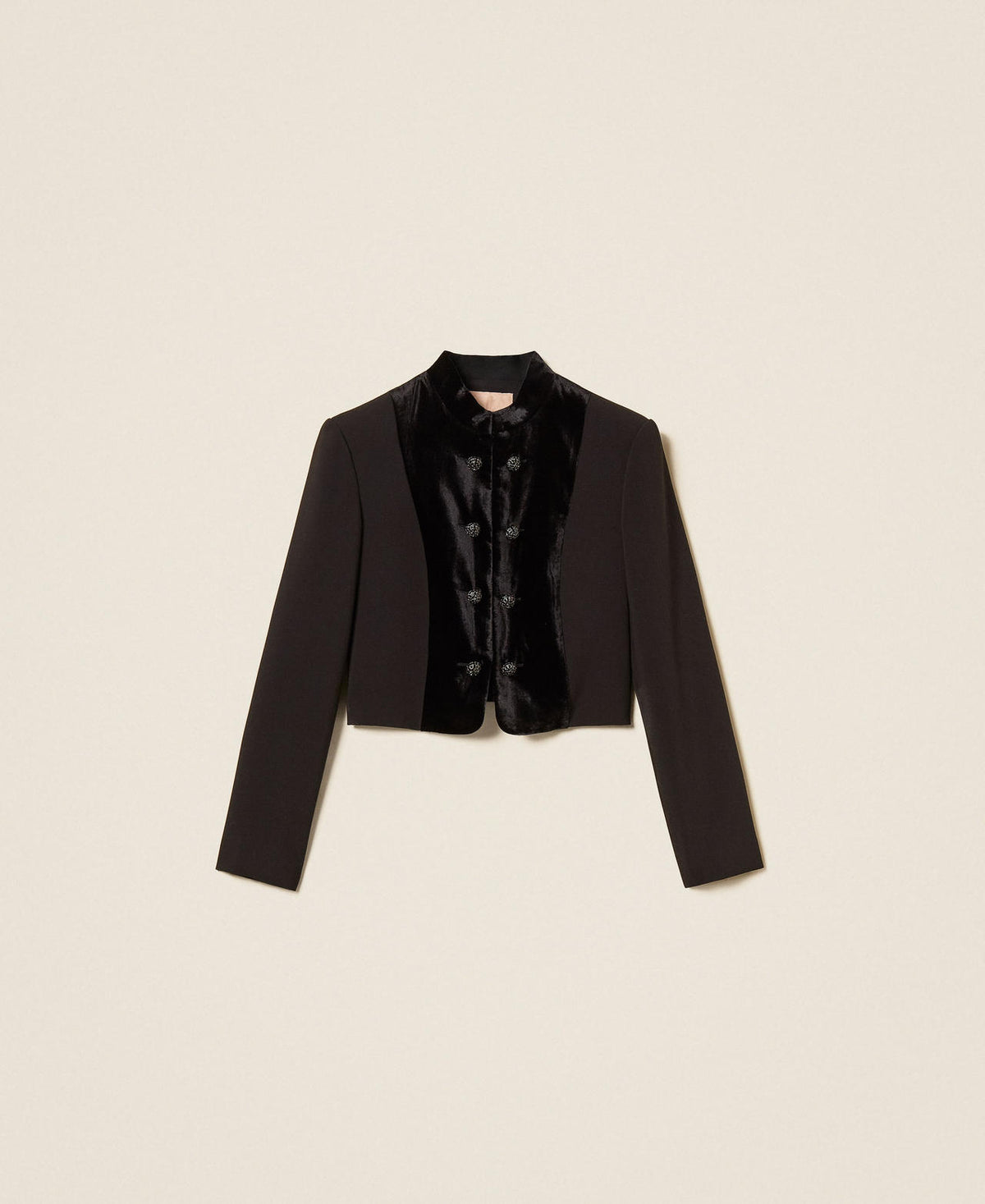 Twinset 262TT2422 - Giacca spencer in crêpe e velluto