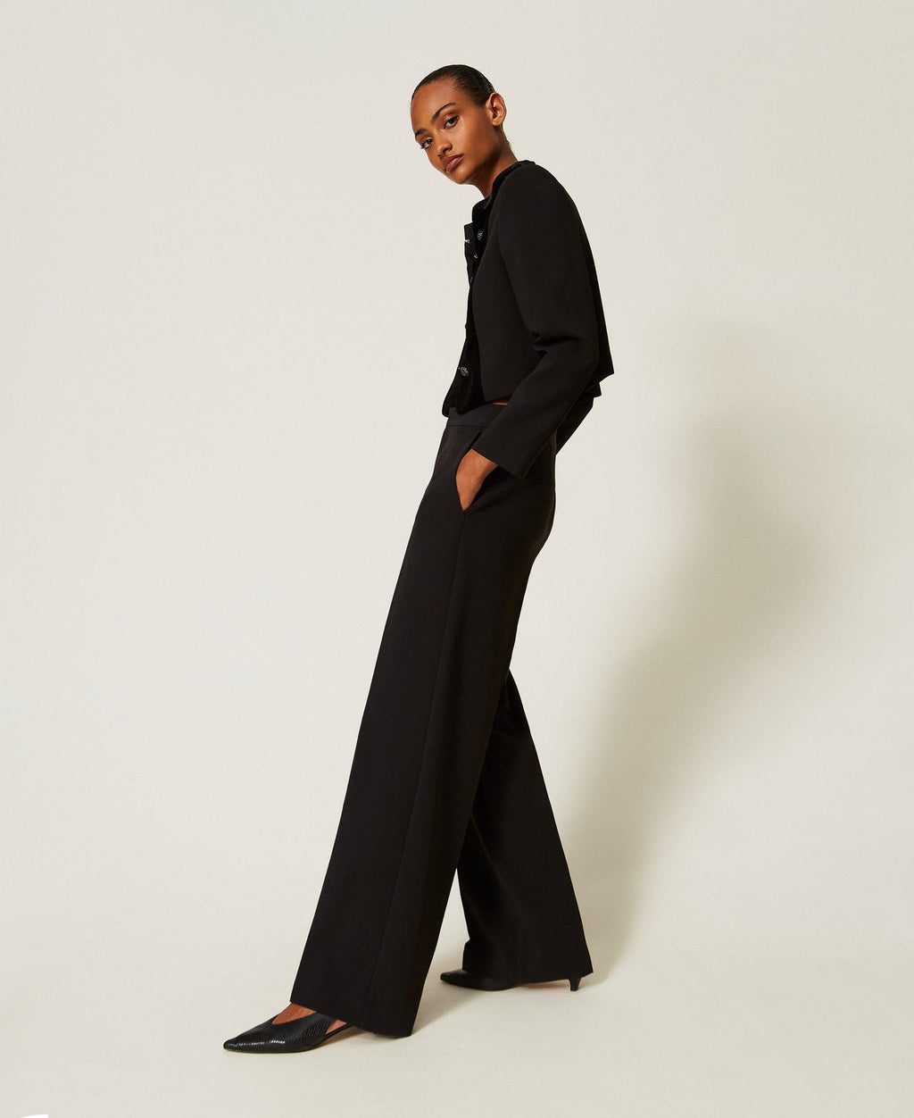 Twinset 262TT2423 - Pantaloni dritti in crêpe